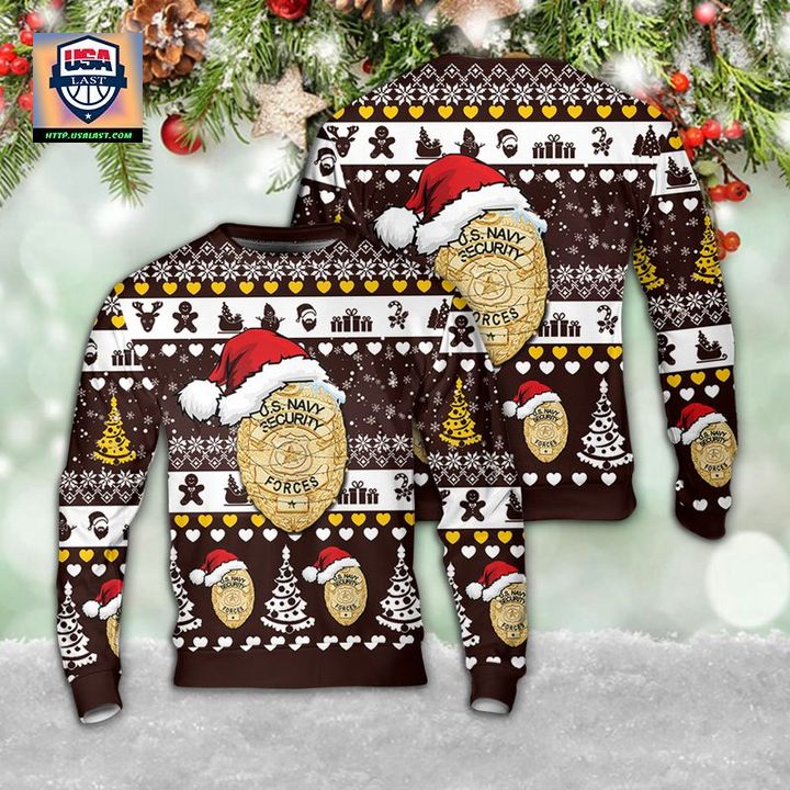 US Navy Security Forces NSF Badge Christmas AOP Sweater ? Usalast