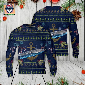 US Navy USS Carl Vinson Christmas AOP Sweater ? Usalast