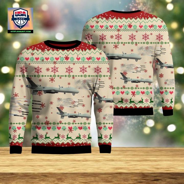USAF General Atomics MQ-9 Reaper Chritmas AOP Sweater ? Usalast