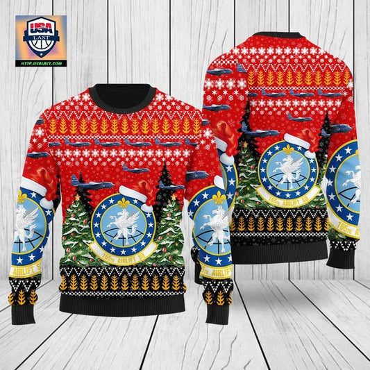 USAF Kentucky Air National Guard 165th Airlift Squadron Lockheed C-130H Hercules Christmas Sweater 3D ? Usalast