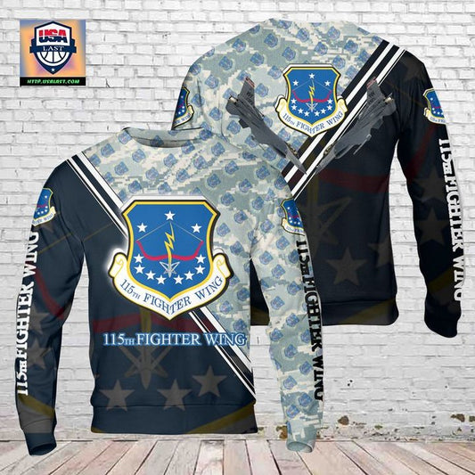USAF Wisconsin Air National Guard 115th Fighter Wing F-16 Fighting Falcon Christmas AOP Sweater ? Usalast