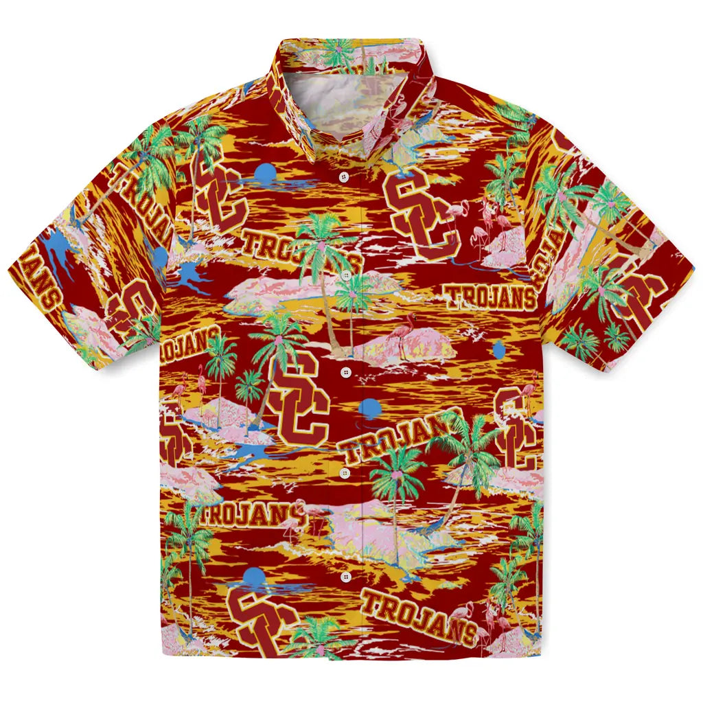 USC Trojans Flamingo Retreat 2026 Hawaiian Shirt – Moonbestprint