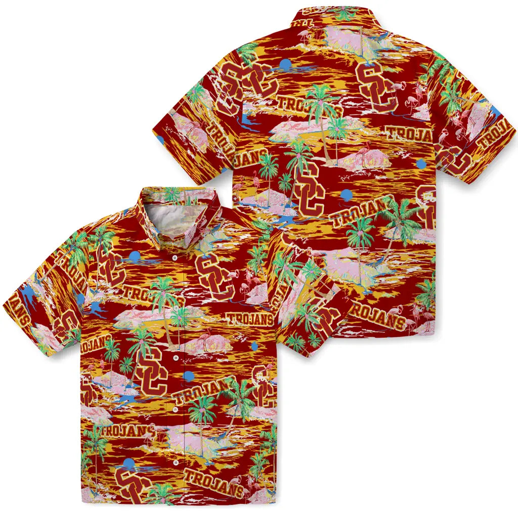 USC Trojans Flamingo Retreat 2026 Hawaiian Shirt – Moonbestprint