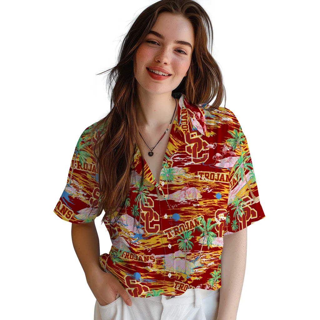 USC Trojans Flamingo Retreat 2026 Hawaiian Shirt – Moonbestprint