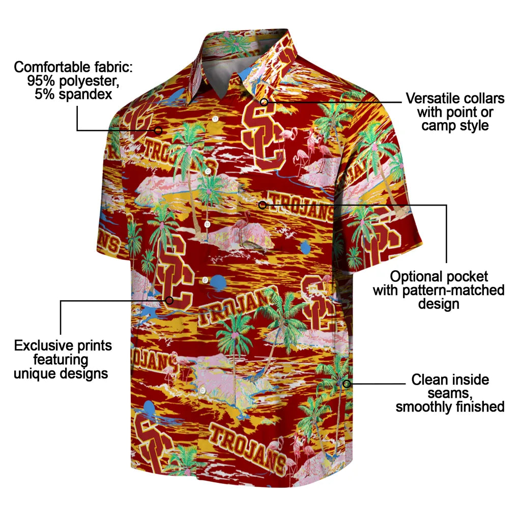 USC Trojans Flamingo Retreat 2026 Hawaiian Shirt – Moonbestprint