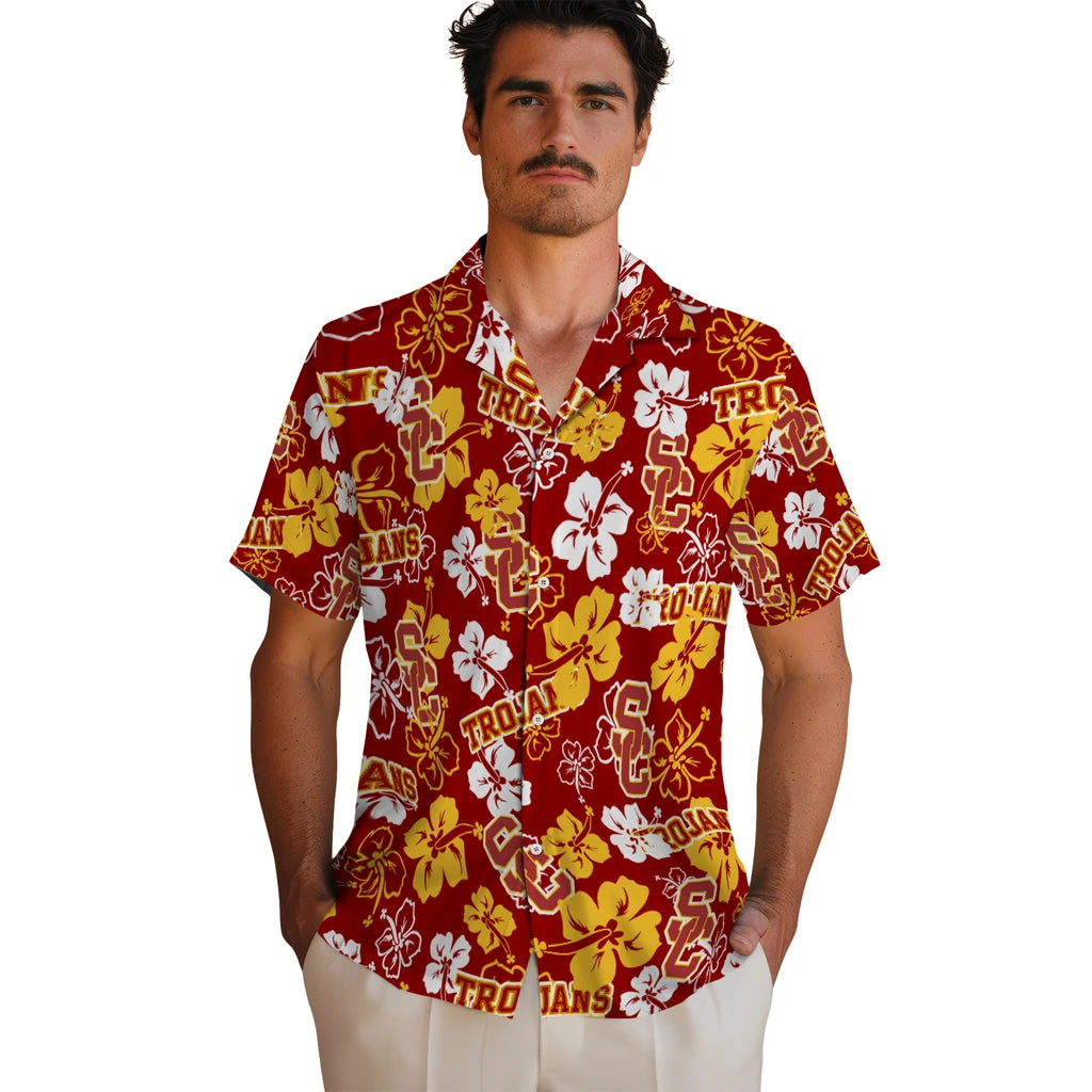 USC Trojans Hibiscus Bloom Hawaiian Shirt – Moonbestprint