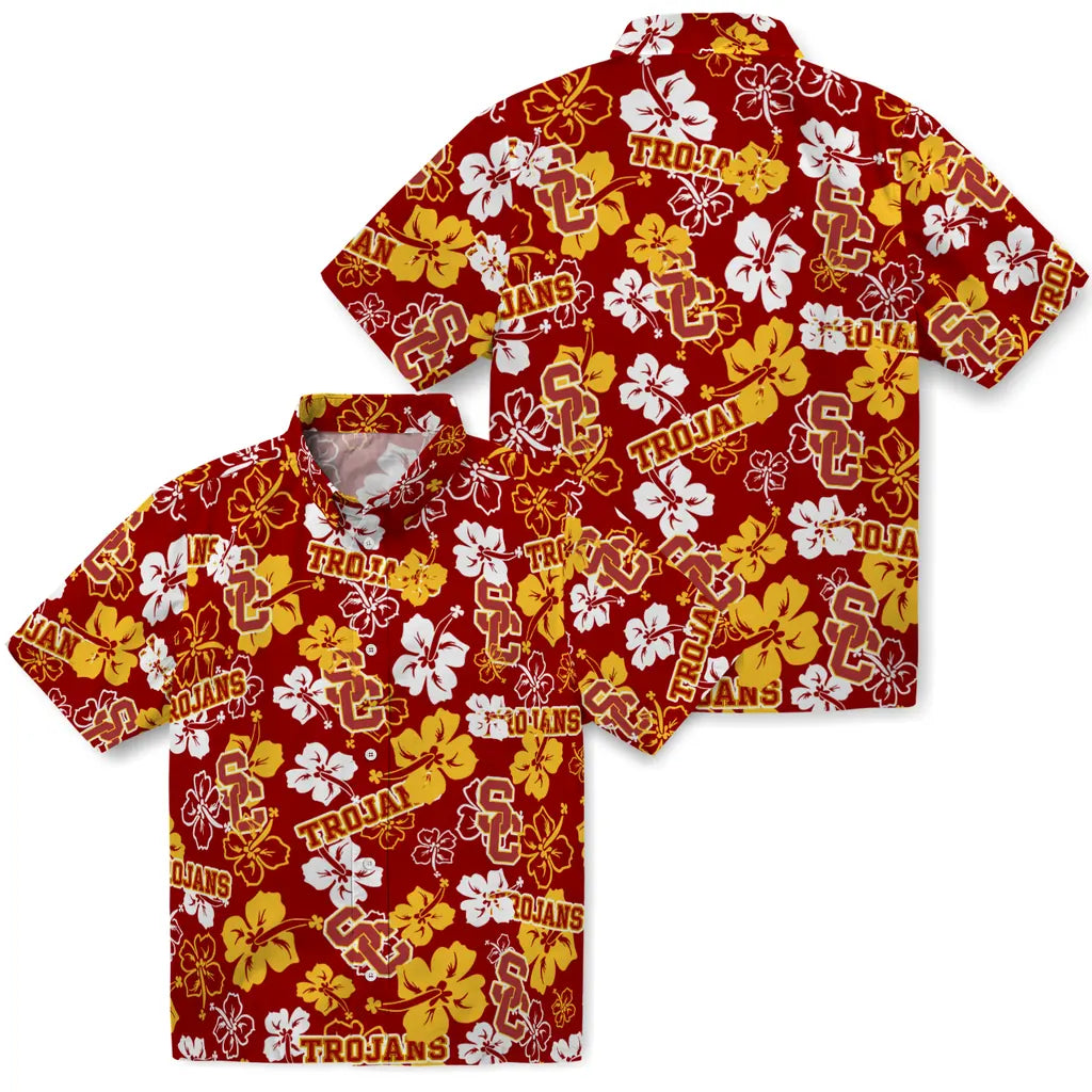 USC Trojans Hibiscus Bloom Hawaiian Shirt – Moonbestprint