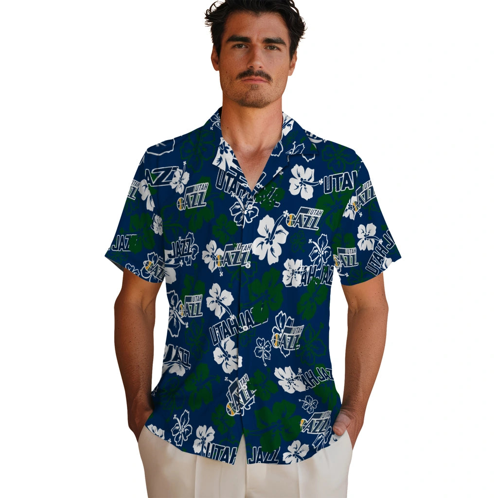 Utah Jazz Hibiscus Bloom Hawaiian Shirt – Moonbestprint