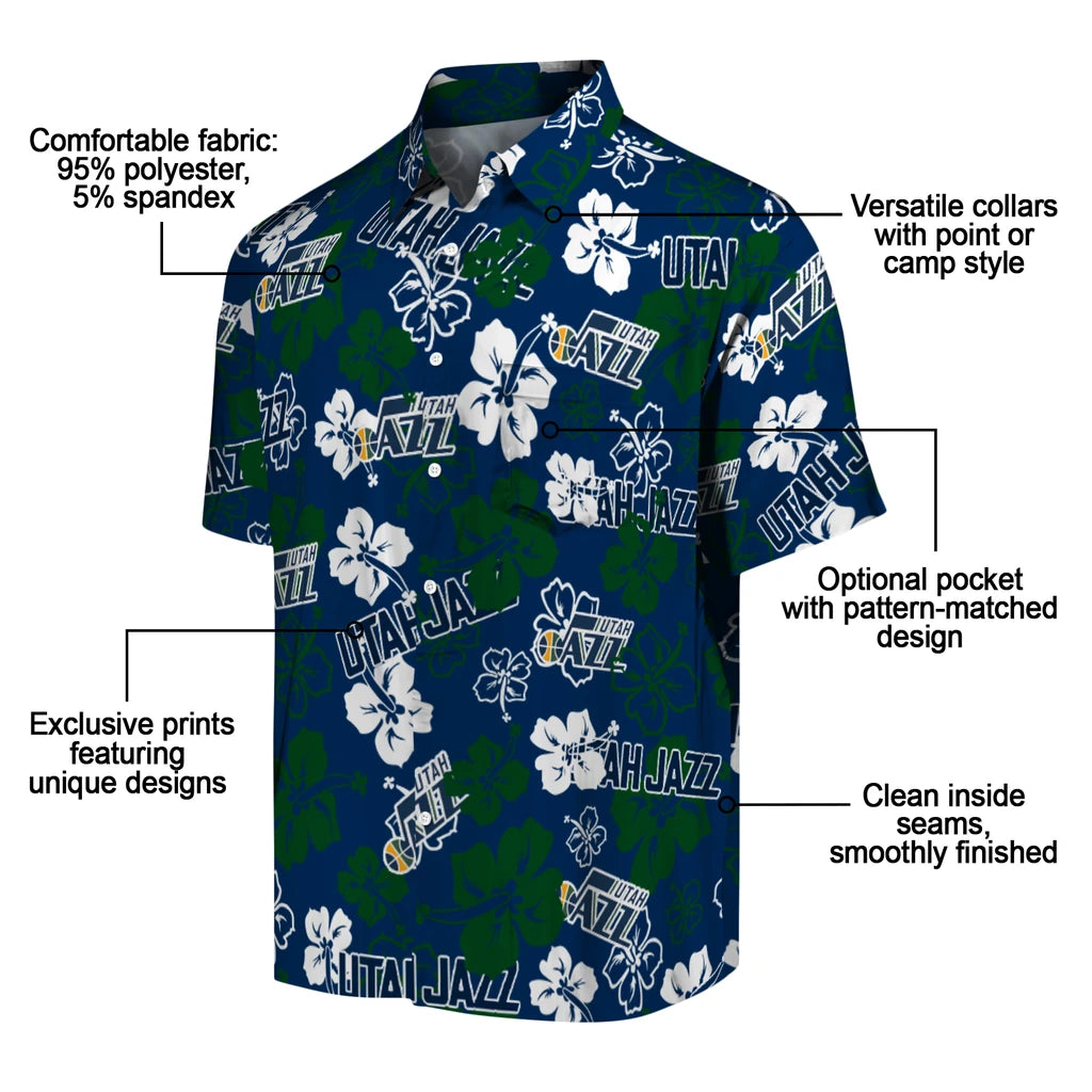 Utah Jazz Hibiscus Bloom Hawaiian Shirt – Moonbestprint