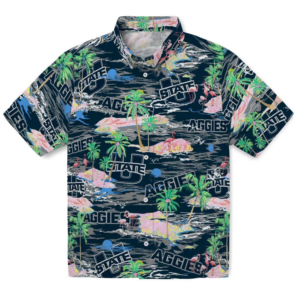 Utah State Aggies Flamingo Retreat 2026 Hawaiian Shirt – Moonbestprint
