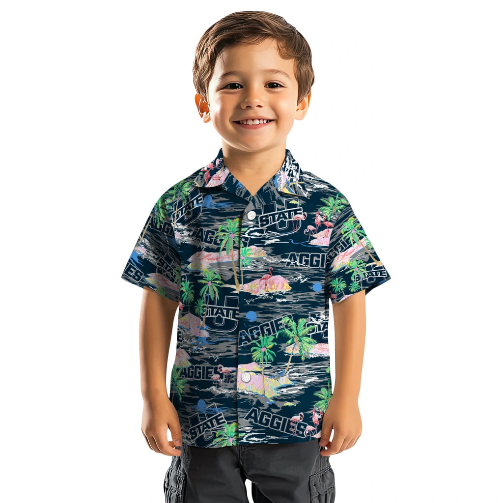 Utah State Aggies Flamingo Retreat 2026 Hawaiian Shirt – Moonbestprint