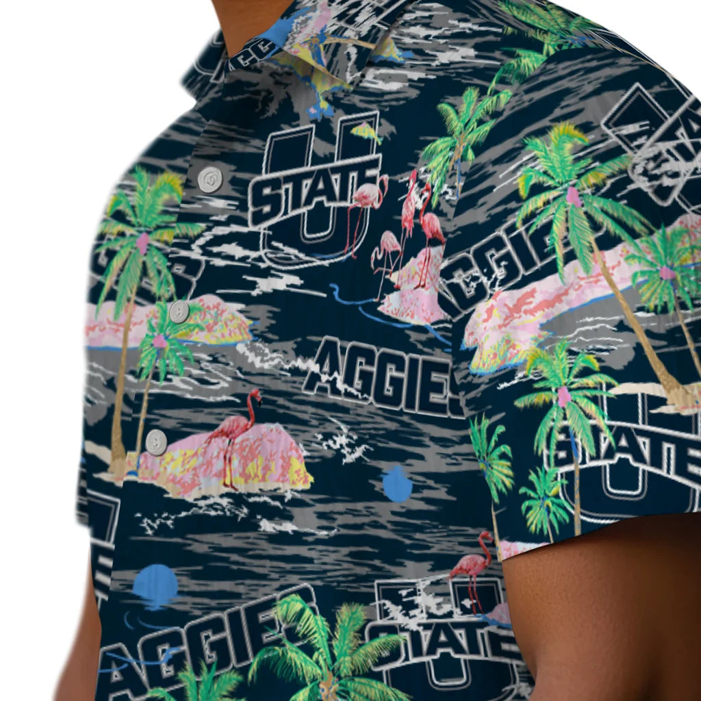 Utah State Aggies Flamingo Retreat 2026 Hawaiian Shirt – Moonbestprint