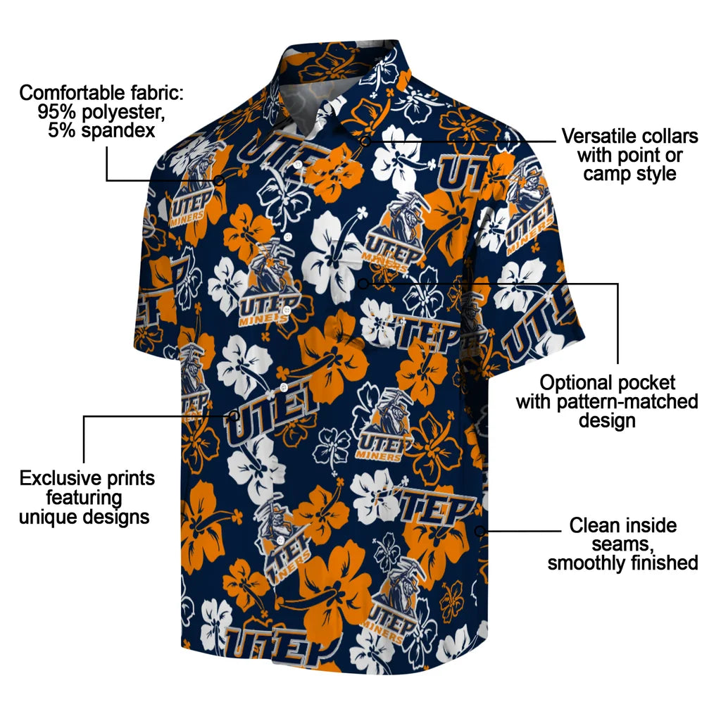 UTEP Miners Hibiscus Bloom Hawaiian Shirt – Moonbestprint