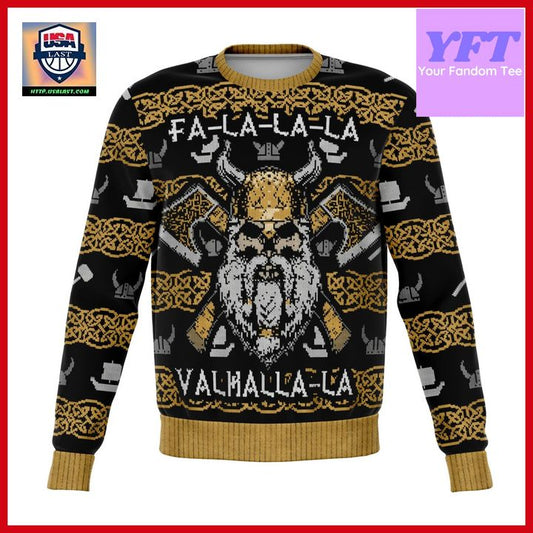 Valhalla Viking Fa La La La For Adults Gag 3d Ugly Christmas Sweater ? Usalast