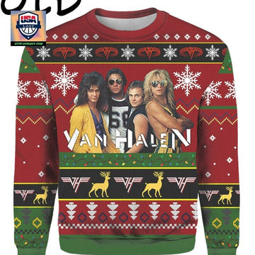 Van Halen Rock Band Members Ugly 3D Christmas Sweater ? Usalast