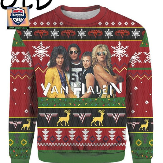Van Halen Rock Band Members Ugly 3D Christmas Sweater ? Usalast