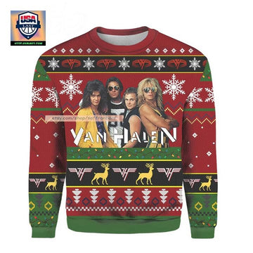 Van Halen Rock Band Members Ugly Christmas 3D Sweater ? Usalast