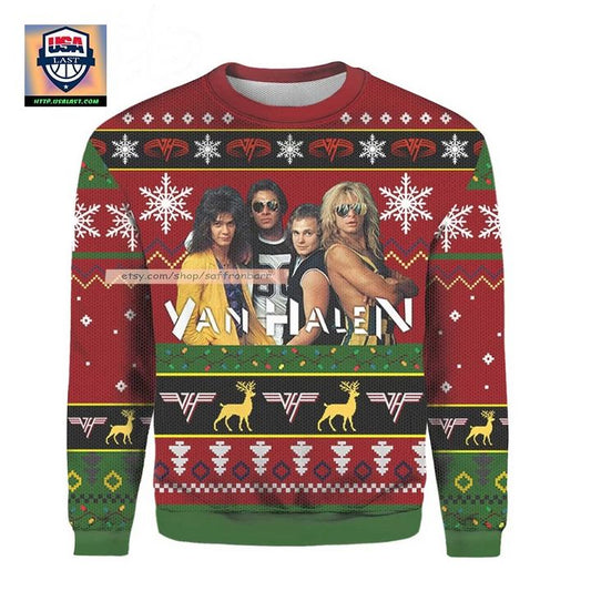 Van Halen Rock Band Members Ugly Christmas 3D Sweater ? Usalast