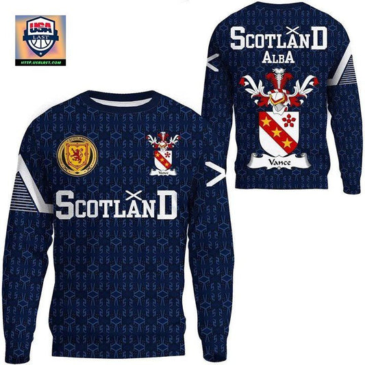 Vance Family Crest Sweater Scottish Home ? 1991 Style A7 ? Usalast