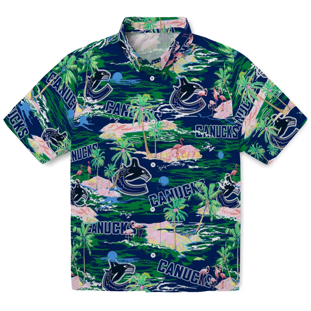 Vancouver Canucks Flamingo Retreat 2026 Hawaiian Shirt – Moonbestprint