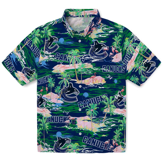 Vancouver Canucks Flamingo Retreat 2026 Hawaiian Shirt – Moonbestprint
