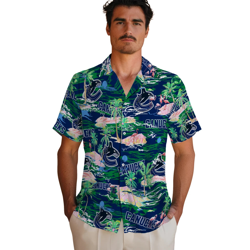 Vancouver Canucks Flamingo Retreat 2026 Hawaiian Shirt – Moonbestprint