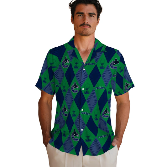 Vancouver Canucks Hawaiian Shirt - Golfing Plaid | Moonbestprint