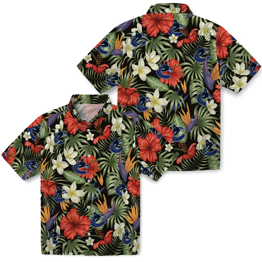 Vancouver Canucks Hawaiian Shirt - Hawaii Floral Hibiscus | Moonbestprint