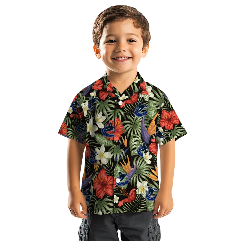 Vancouver Canucks Hawaiian Shirt - Hawaii Floral Hibiscus | Moonbestprint