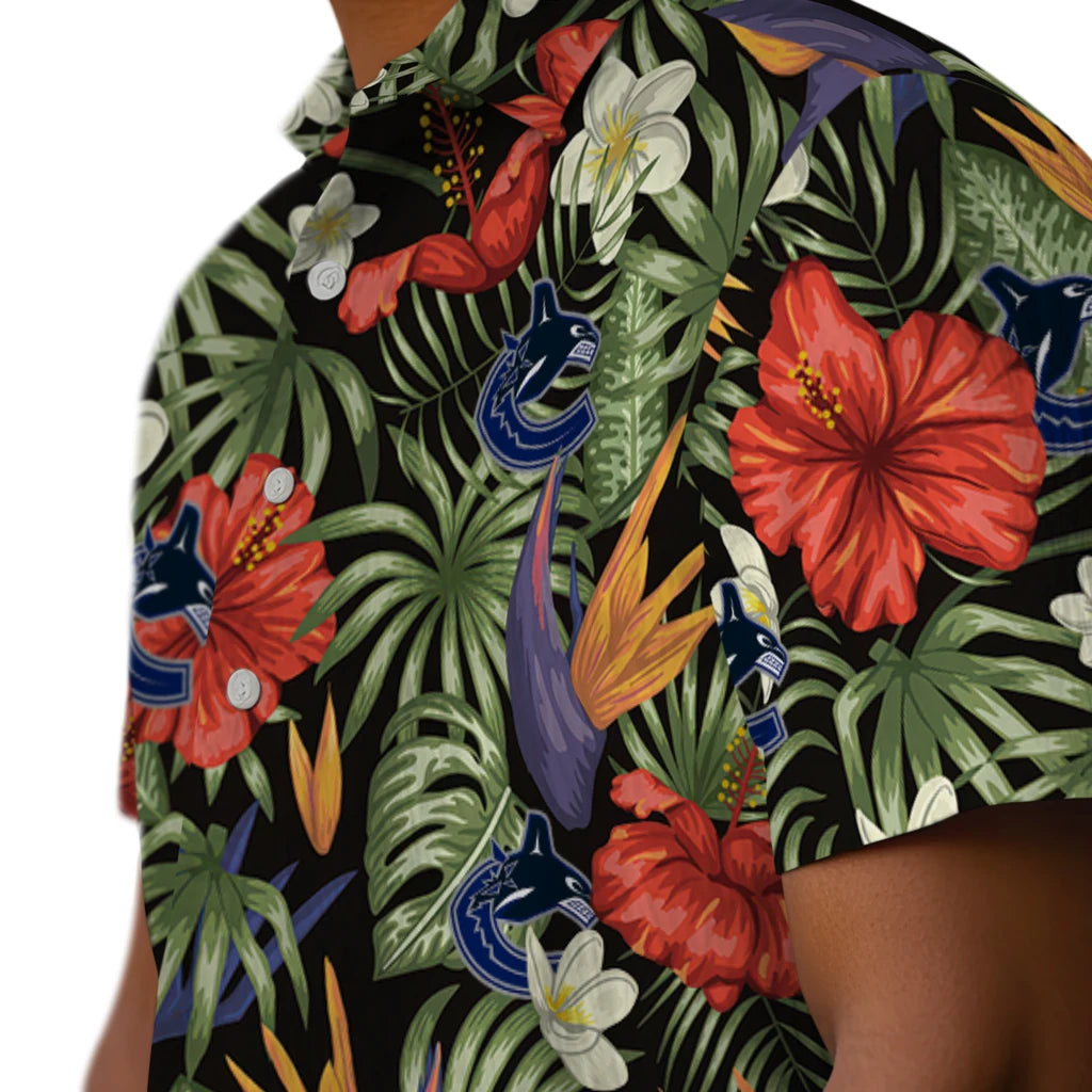Vancouver Canucks Hawaiian Shirt - Hawaii Floral Hibiscus | Moonbestprint