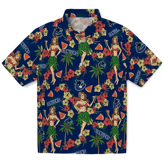 Vancouver Canucks Hawaiian Shirt - Hawaiian Girls Design | Moonbestprint