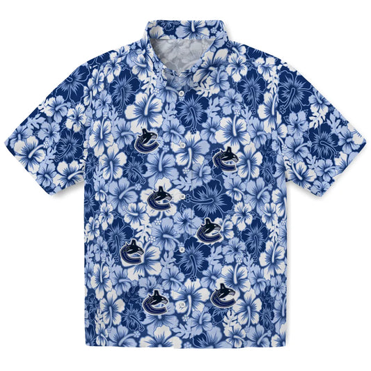Vancouver Canucks Hawaiian Shirt - Hibiscus Blooms | Moonbestprint