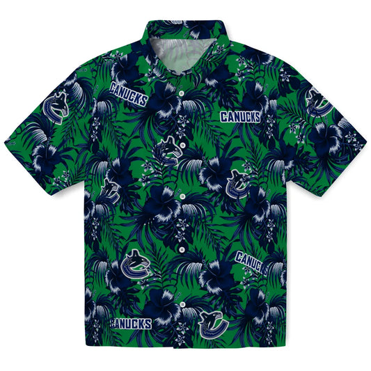 Vancouver Canucks Hawaiian Shirt - Hibiscus Exotic | Moonbestprint