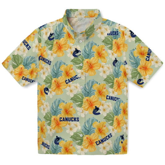 Vancouver Canucks Hawaiian Shirt - Hibiscus Mood | Moonbestprint