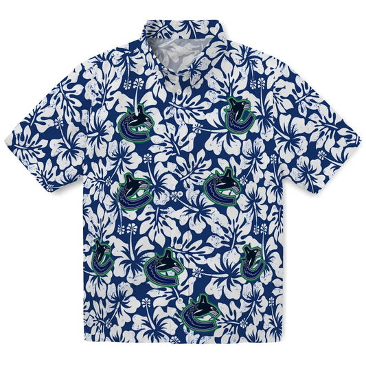 Vancouver Canucks Hawaiian Shirt - Hibiscus Motif | Moonbestprint