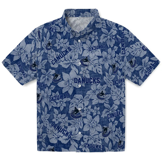 Vancouver Canucks Hawaiian Shirt - Hibiscus Oasis | Moonbestprint