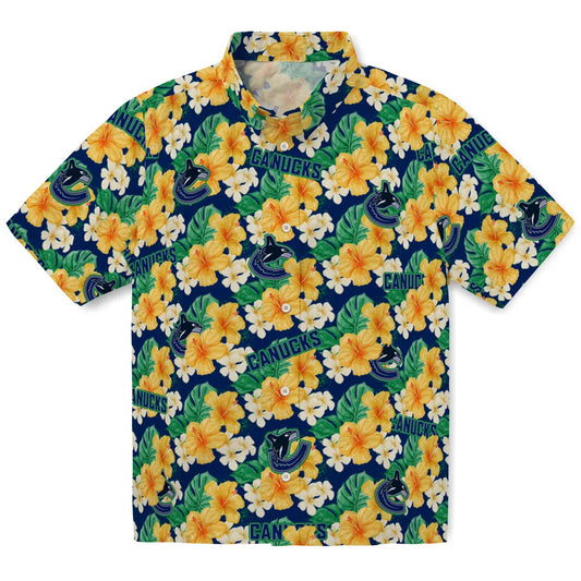 Vancouver Canucks Hawaiian Shirt - Hibiscus Tropics | Moonbestprint