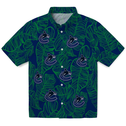 Vancouver Canucks Hawaiian Shirt - Leaf Outline | Moonbestprint