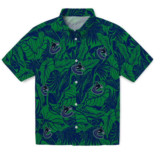 Vancouver Canucks Hawaiian Shirt - Monstera Layer | Moonbestprint