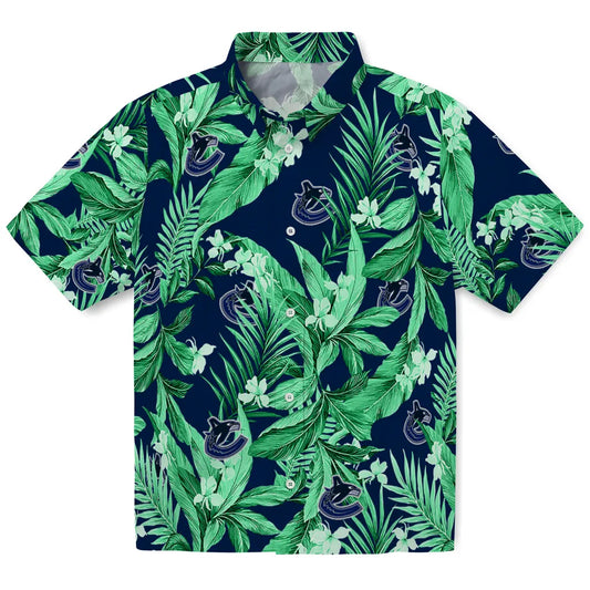 Vancouver Canucks Hawaiian Shirt - Palm Leaves | Moonbestprint