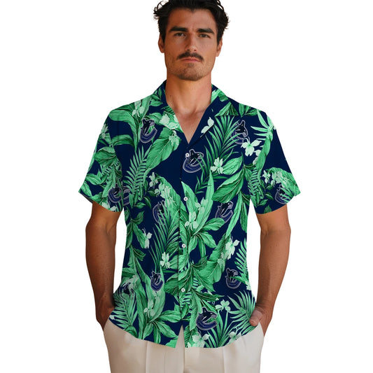 Vancouver Canucks Hawaiian Shirt - Palm Leaves | Moonbestprint