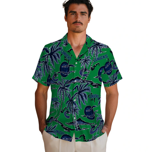 Vancouver Canucks Hawaiian Shirt - Palm Sunset | Moonbestprint