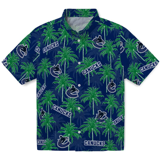 Vancouver Canucks Hawaiian Shirt - Palm Tree Motif | Moonbestprint