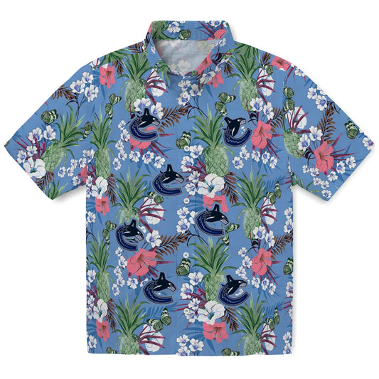 Vancouver Canucks Hawaiian Shirt - Pineapple Bouquet | Moonbestprint
