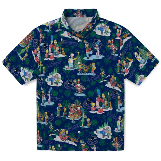 Vancouver Canucks Hawaiian Shirt - Simpsons Christmas | Moonbestprint
