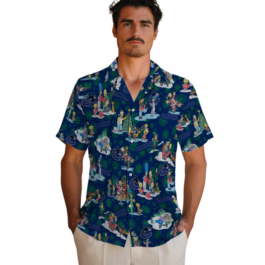 Vancouver Canucks Hawaiian Shirt - Simpsons Christmas | Moonbestprint