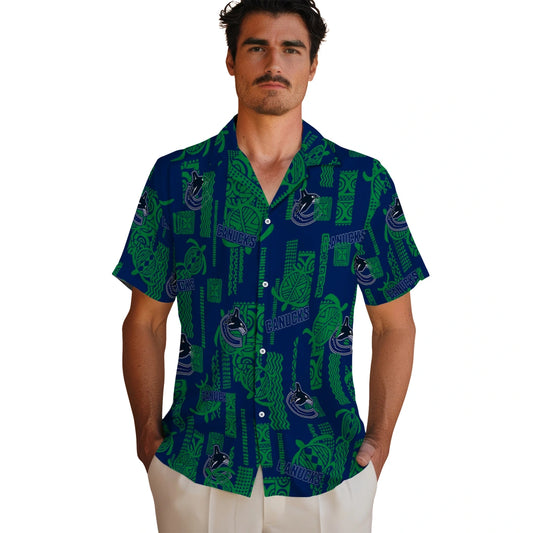 Vancouver Canucks Hawaiian Shirt - Turtle Lines | Moonbestprint