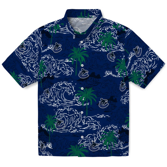 Vancouver Canucks Hawaiian Shirt - Wave Palm | Moonbestprint