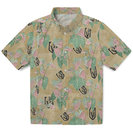 Vegas Golden Knights Hawaiian Shirt - Anthurium Overlay | Moonbestprint