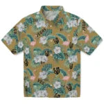 Vegas Golden Knights Hawaiian Shirt - Flamingo and Hibiscus | Moonbestprint
